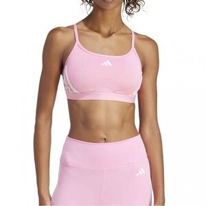 Adidas Women’s 3-Stripe Baby Pink Racerback Sports Bra  Size Small